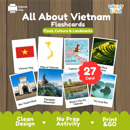 All About Vietnam Flashcards Food Culture and Landmarks Printable Cards