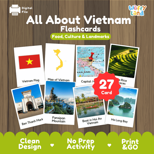 All About Vietnam Flashcards Food Culture and Landmarks Printable Cards