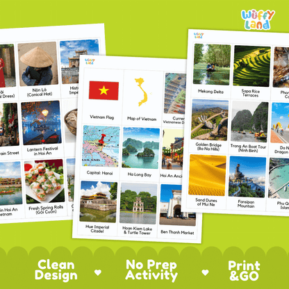 All About Vietnam Flashcards Food Culture and Landmarks Printable Cards