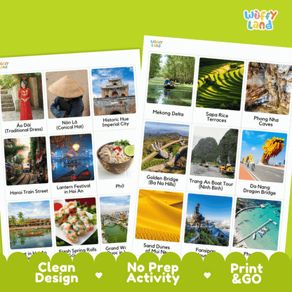 All About Vietnam Flashcards Food Culture and Landmarks Printable Cards