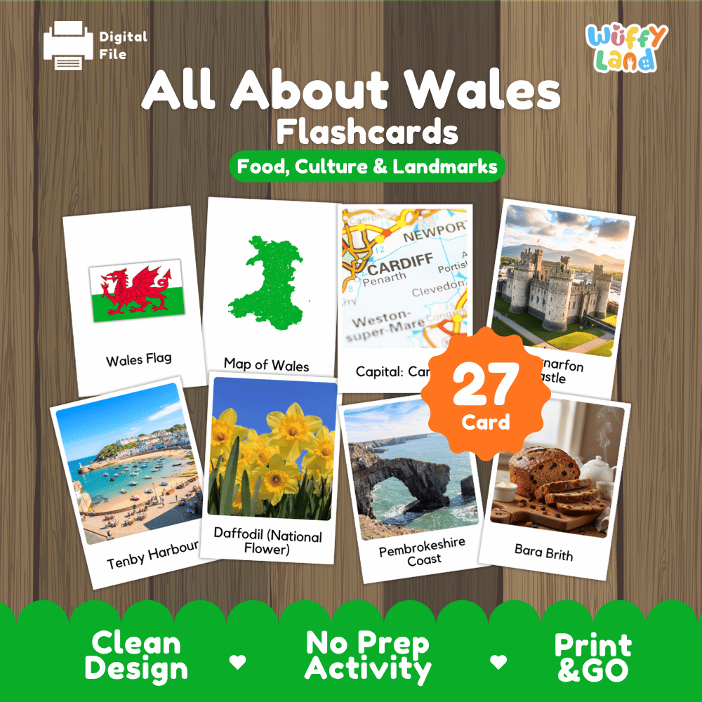 All About Wales Flashcards Food Culture and Landmarks Printable Cards