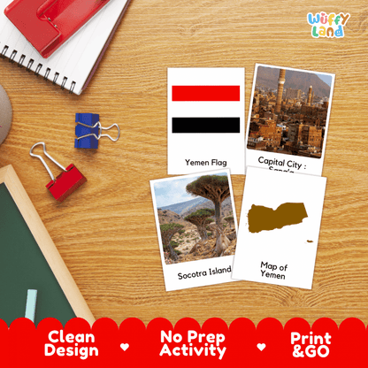 All About Yemen Flashcards Food, Culture and Landmarks Print and Go Worksheets
