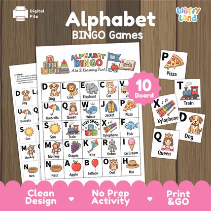 Alphabet Bingo Games Printable Letters and Phonics Activities
