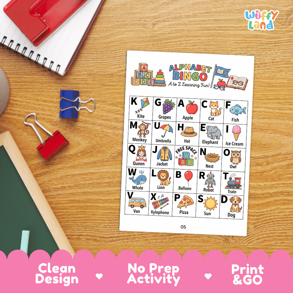 Alphabet Bingo Games Printable Letters and Phonics Activities