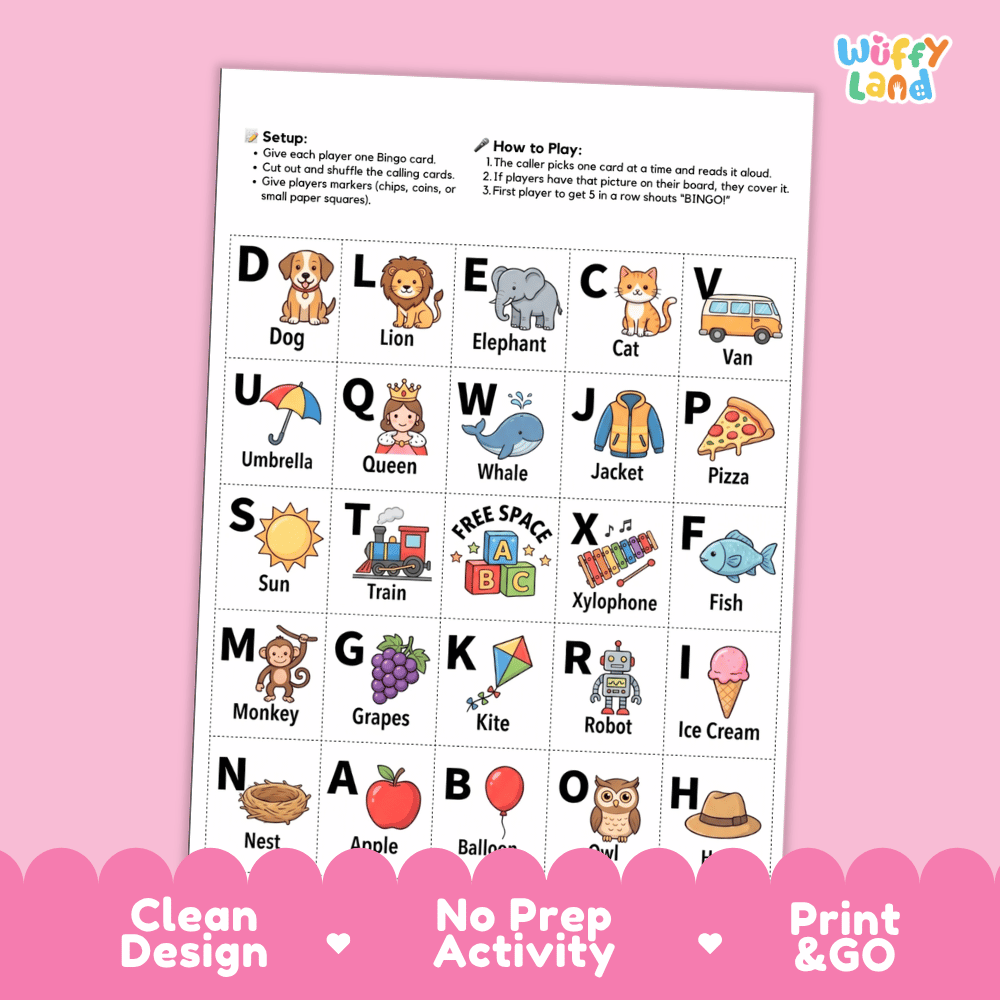 Alphabet Bingo Games Printable Letters and Phonics Activities