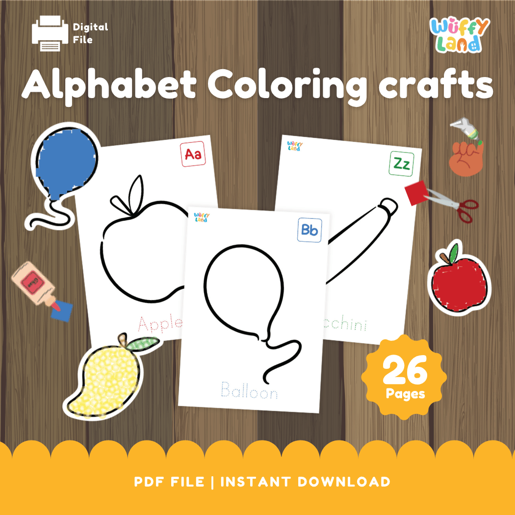 Alphabet Coloring Crafts - A-Z Printable Activities for Kids