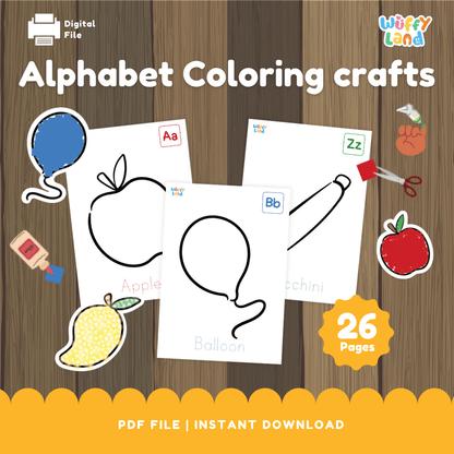 Alphabet Coloring Crafts - A-Z Printable Activities for Kids