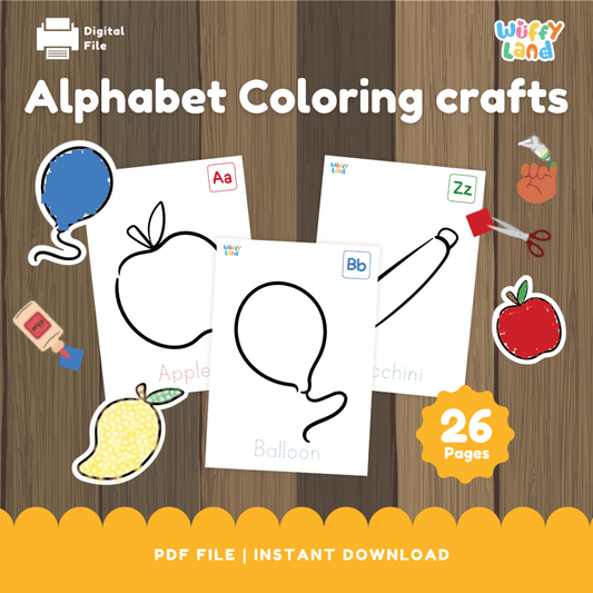 Alphabet Coloring Crafts - A-Z Printable Activities for Kids