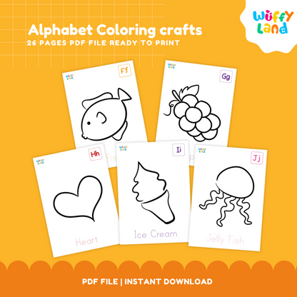Alphabet Coloring Crafts - A-Z Printable Activities for Kids