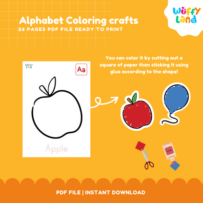 Alphabet Coloring Crafts - A-Z Printable Activities for Kids