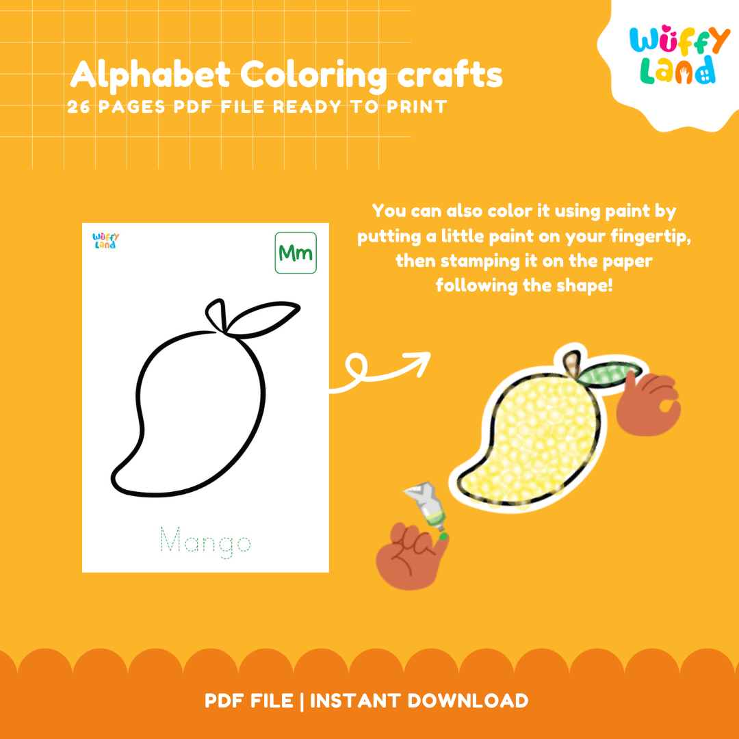 Alphabet Coloring Crafts - A-Z Printable Activities for Kids