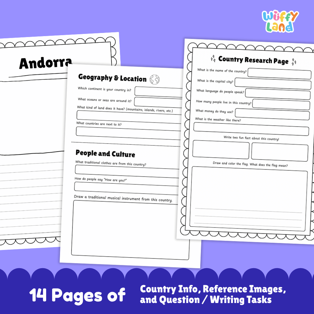 Andorra Country Research Project Worksheets