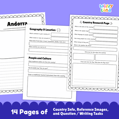 Andorra Country Research Project Worksheets