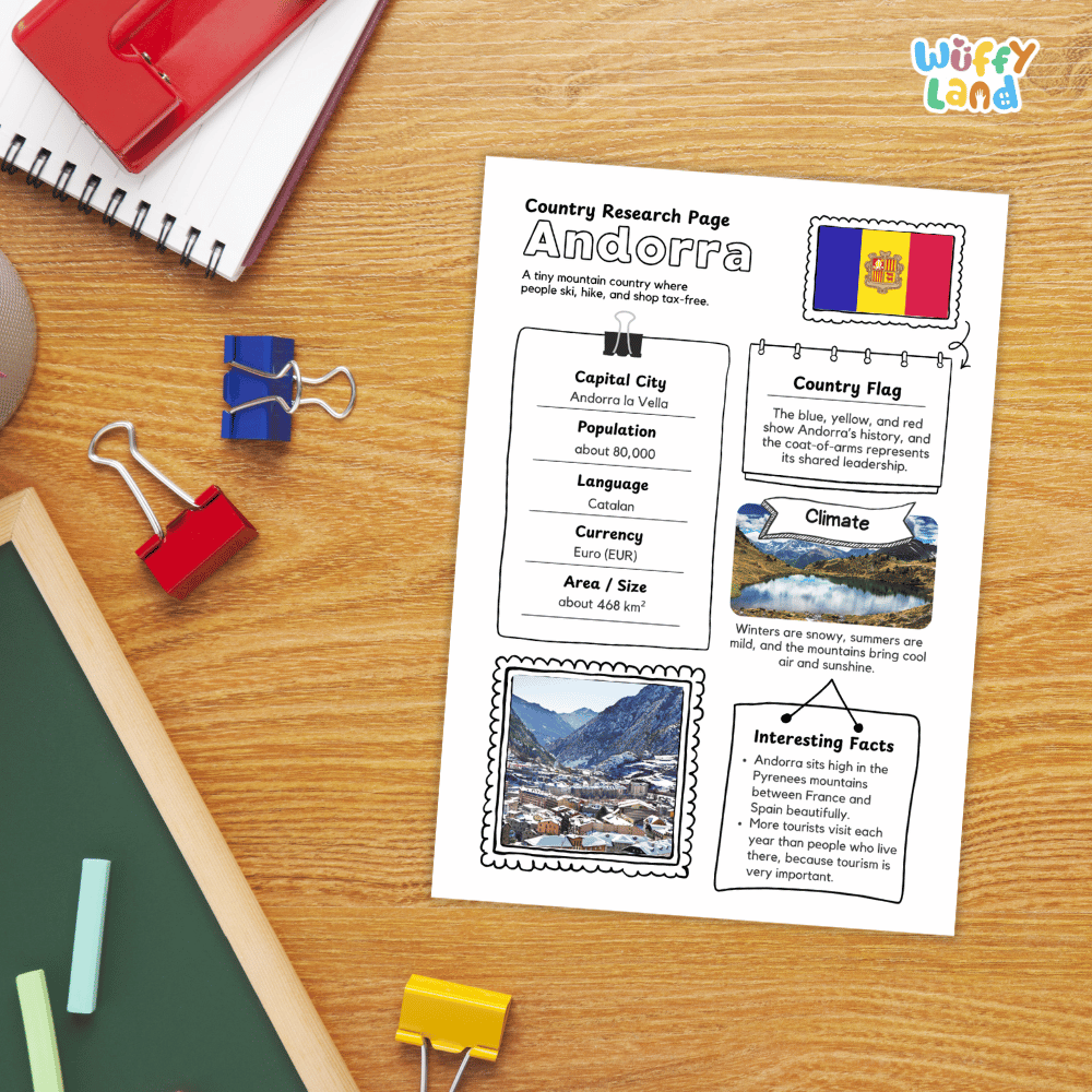 Andorra Country Research Project Worksheets