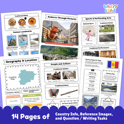 Andorra Country Research Project Worksheets