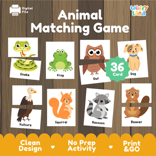 Animal Matching Game – Learn Animal Names & Shadows