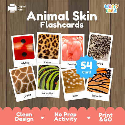 Animal Skin Flashcards Printable Cards for Early Elementary