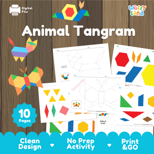Animal Tangram Puzzle – Shape Building Printable