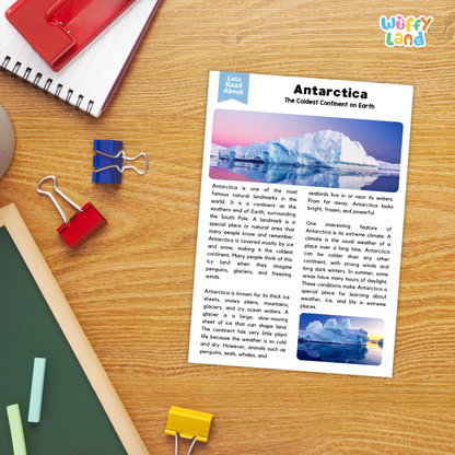 Antarctica Landmark Reading Passage and Comprehension Questions Worksheets