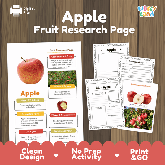Apple Fruit Research Project | Healthy Eating Science | Life Cycle Activity