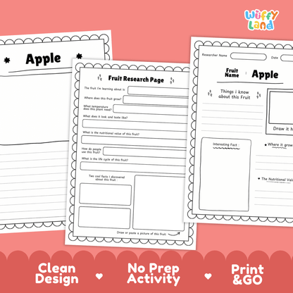 Apple Fruit Research Project | Healthy Eating Science | Life Cycle Activity