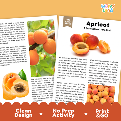 Teacher answer key page showing complete question solutions for Apricot nature and science reading comprehension practice