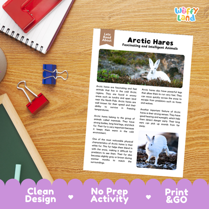 Arctic Hares Reading Passage and Questions Worksheets with Answer Key