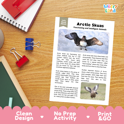 Arctic Skuas Reading Passage and Questions Worksheets with Answer Key