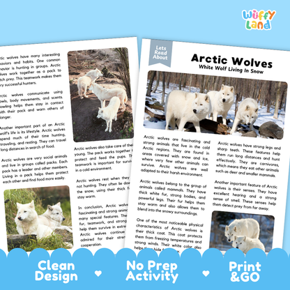 Arctic Wolves Reading Passage and Questions Worksheets with Answer Key