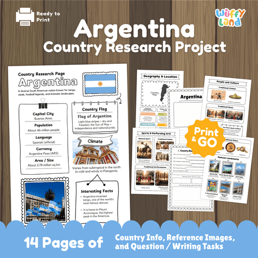 ARGENTINA Country Research Project | Printable Geography Worksheets