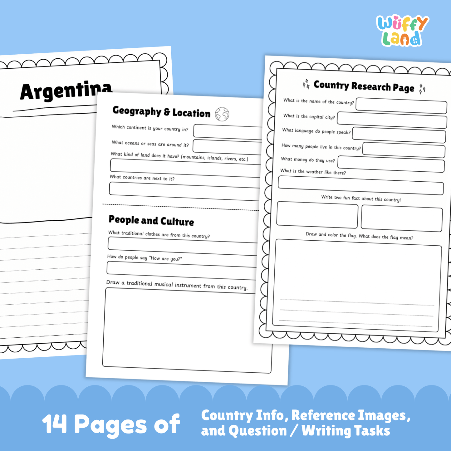 ARGENTINA Country Research Project | Printable Geography Worksheets