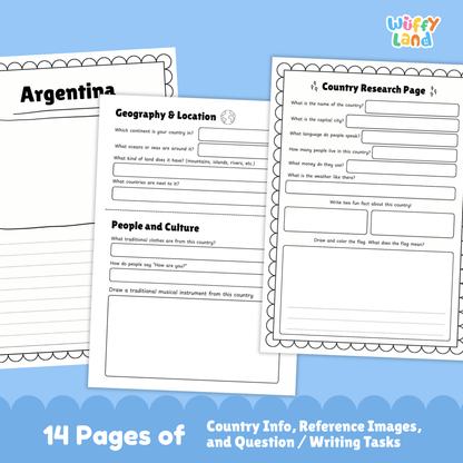 ARGENTINA Country Research Project | Printable Geography Worksheets