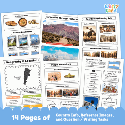 ARGENTINA Country Research Project | Printable Geography Worksheets