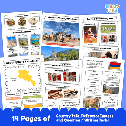 Armenia Country Research Project | Geography Worksheets and Writing Tasks