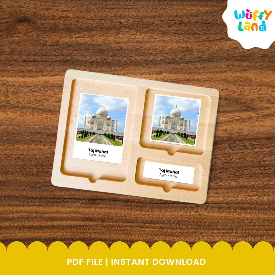 Printable Asian landmarks geography cards with real photos, landmark names and locations for classroom and homeschool learning