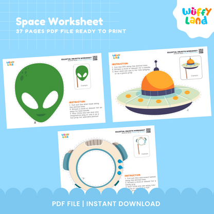 Space Worksheet Pack | Outer Space Science Crafts & Fine Motor Activities Printable