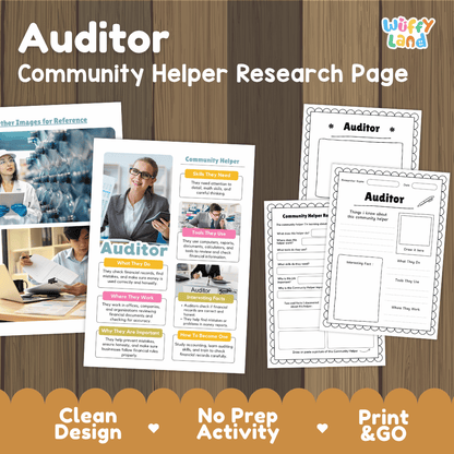 Auditor Community Helper Research Pages and Worksheets