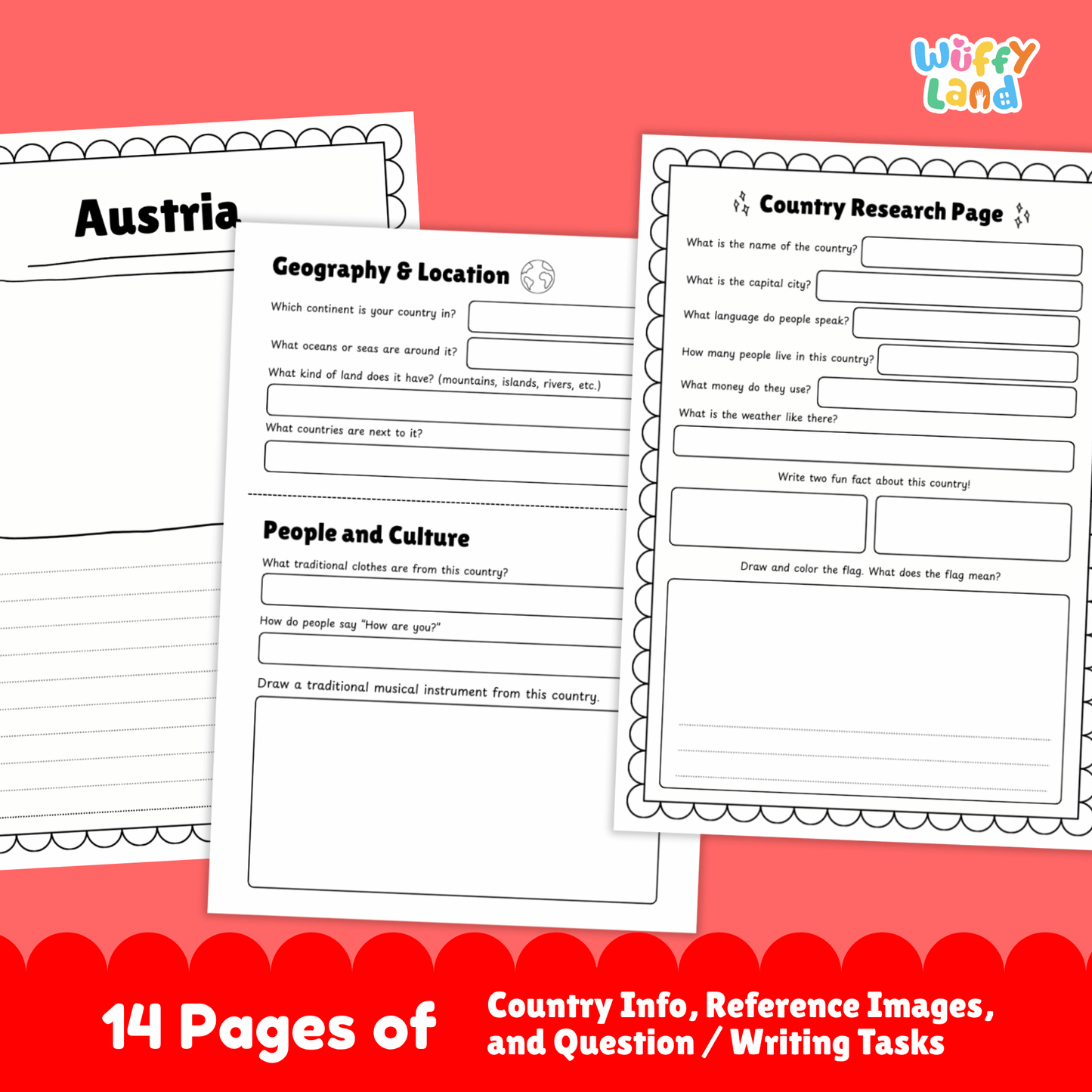 AUSTRIA Country Study | Geography Research Project & Printable Worksheets