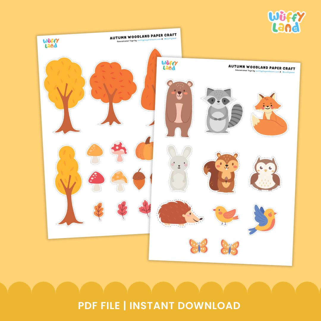 Autumn Woodland Paper Craft Cut & Paste Activities for Kids