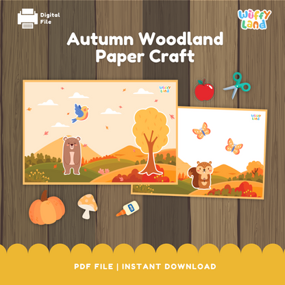 Autumn Woodland Paper Craft Cut & Paste Activities for Kids