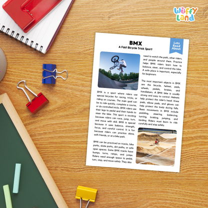 BMX Sports Reading Passages and Comprehension Questions Worksheets