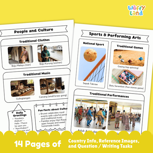 BRUNEI DARUSSALAM Country Study Worksheets | Southeast Asia Geography Research Map Activity