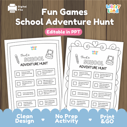 Back to School Adventure Hunt Printable Activity Worksheets