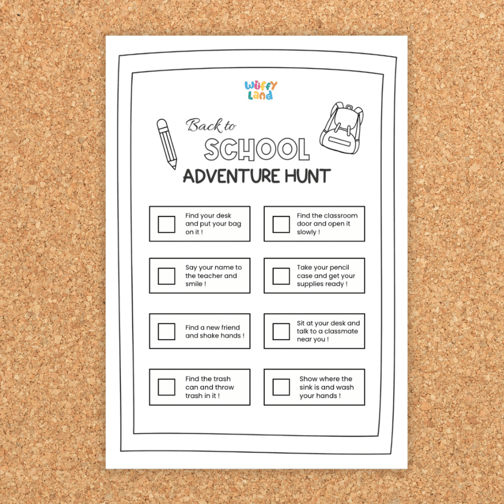 Back to School Adventure Hunt Printable Activity Worksheets