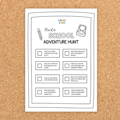 Back to School Adventure Hunt Printable Activity Worksheets