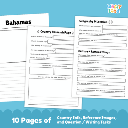 Bahamas Country Research Project Worksheets and Activity Pages