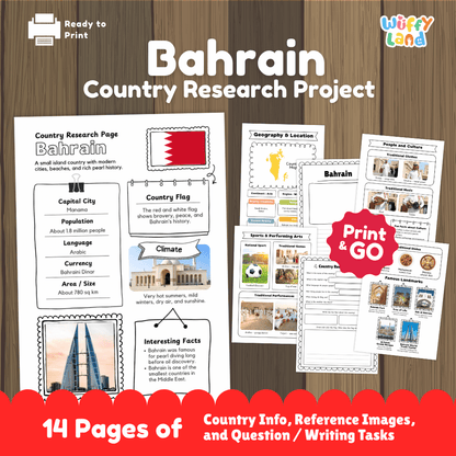 Bahrain Country Research Project Worksheets