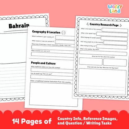 Bahrain Country Research Project Worksheets