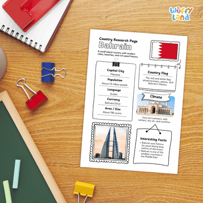 Bahrain Country Research Project Worksheets