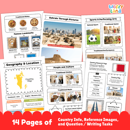 Bahrain Country Research Project Worksheets